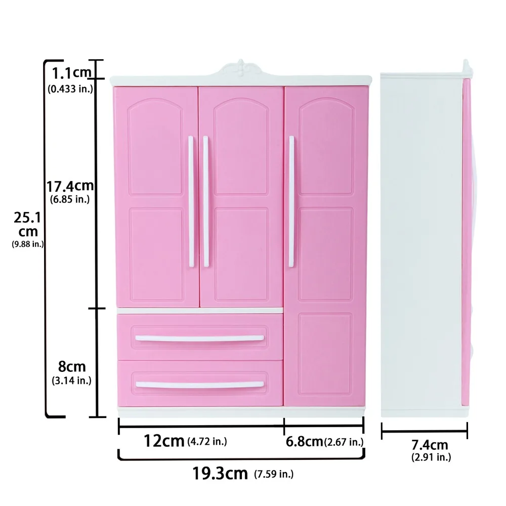 Высокое качество спальня розовый шкаф для куклы Барби для ремонта мебели платье одежда шкаф кукла аксессуары игровой дом детский игрушка
