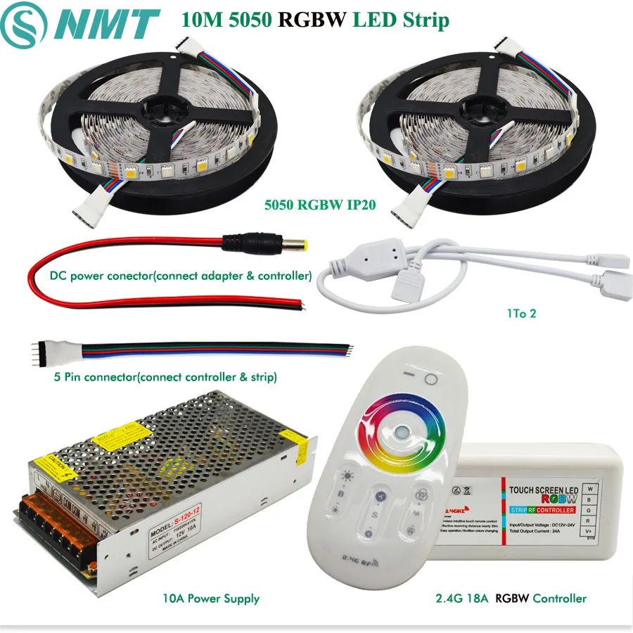 DC12V) Светодиодная лента с usb-питанием 5050 SMD RGBW/RGBWW Водонепроницаемый/не Водонепроницаемый+ 2,4G RF контроллер+ Мощность адаптер Комплект 5, 10 м, 15 м, 20 м