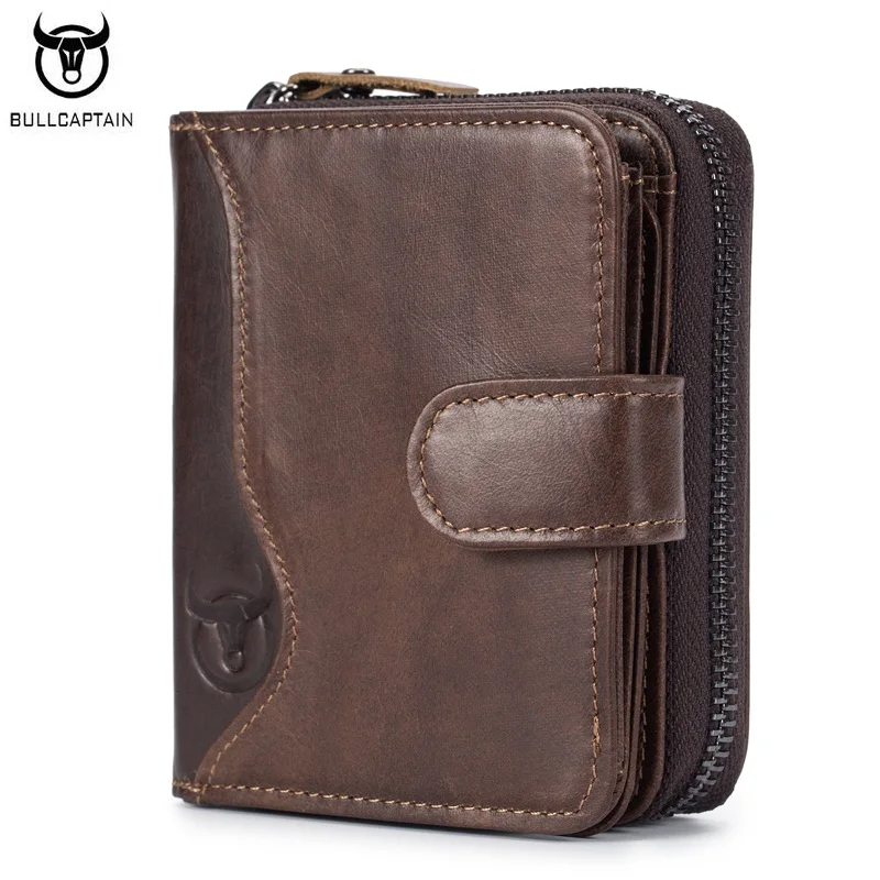 BULLCAPTAIN New Design Men Wallet Genuine Cowhide Leather Male Wallets