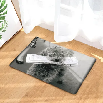 

CAMMITEVER Black White Dog Kitchen Comfort Carpet, Antique Kitchen Floor Desk Mat Vintage Collection Area Rugs