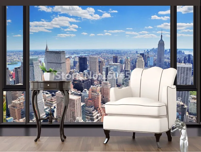 Mural de parede 3D para sala, Cidade