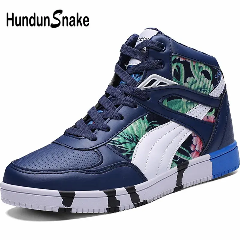 Hundunsnake/кроссовки из искусственной кожи; женская обувь; спортивная женская обувь; Мужская обувь для бега; женская обувь с высоким берцем; Basket Femme; цвет синий, A-180 - Цвет: blue