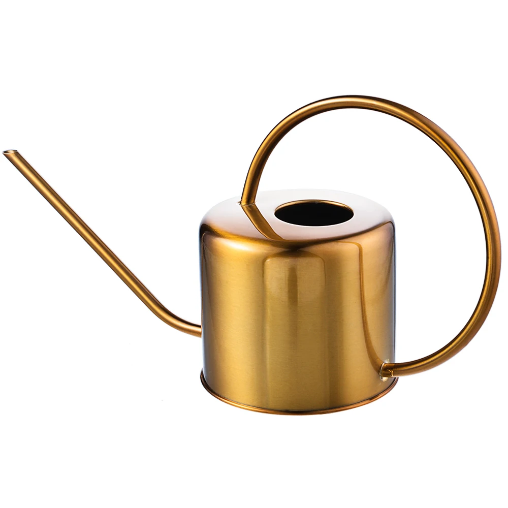 Gold Garden Small Water Bottle 1300ml Stainless Steel Watering Can Easy