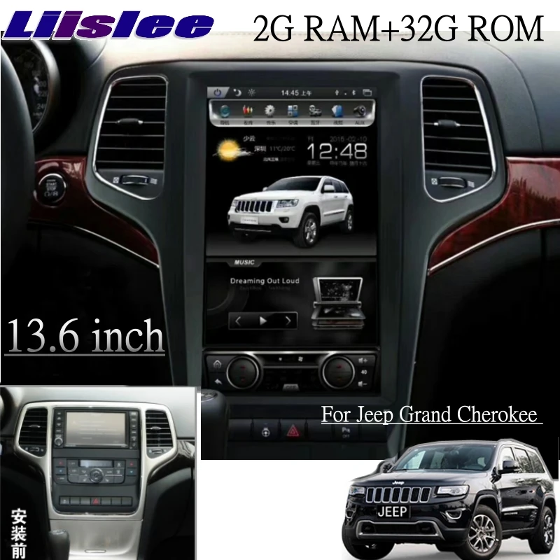 LiisLee Автомобильный мультимедийный для Jeep Grand Cherokee WK2 2009 2010 2011 2012 2013 NAVI gps wifi Аудио Радио навигационная карта 13,6 дюймов