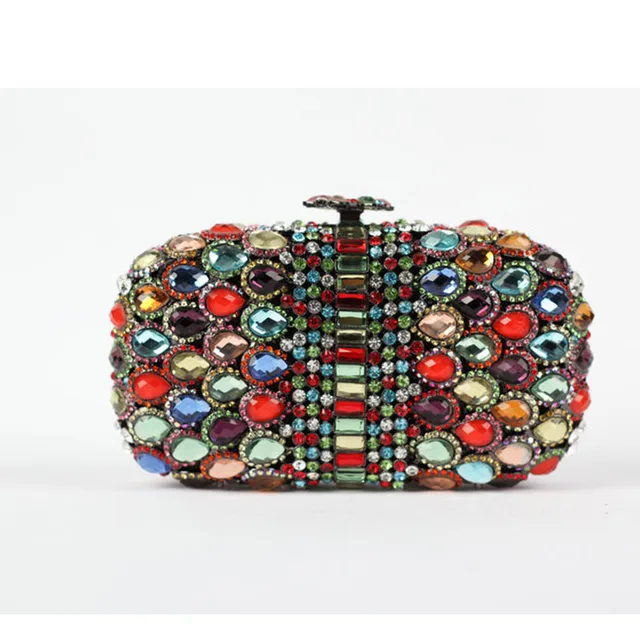 Jeweled Studded Clutch Purse Glitter Statement Crystal Bags Jeweled Studded Clutch Purse Glitter Statement Crystal Bags Colorful Luxury Handbags With Waterdrop Crystals