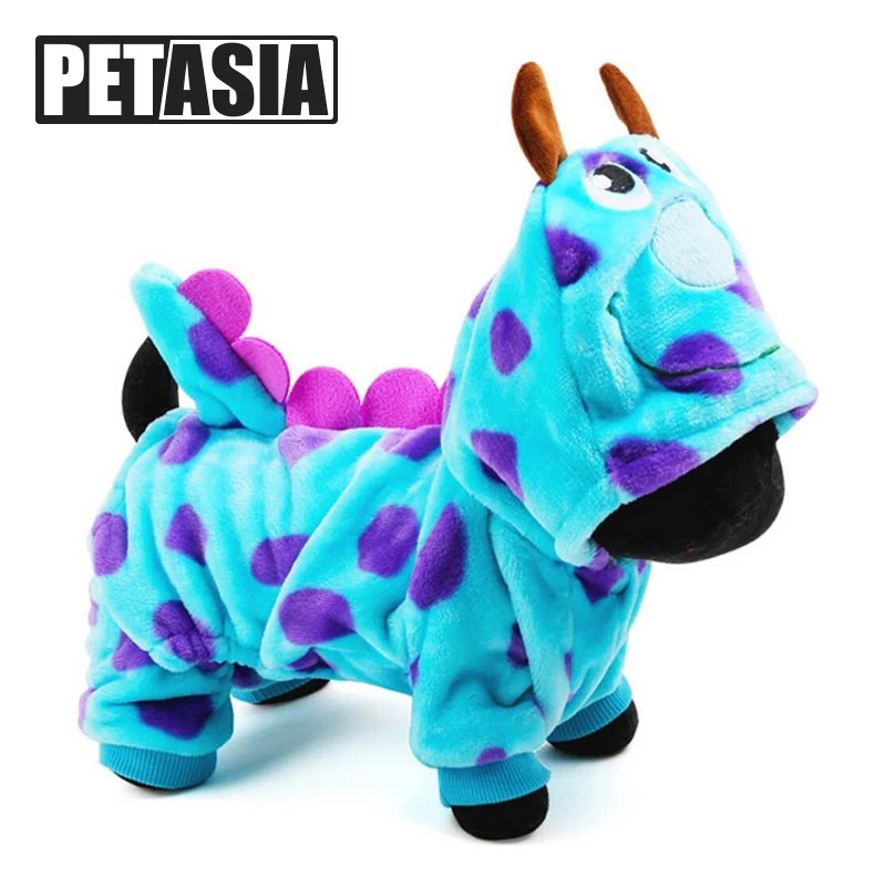 

2019 High Quality Dog Pet Clothes Super Cute Party Dress up Dog Clothing Coat Dragon Small Medium dog Blue Summer Winter Girl