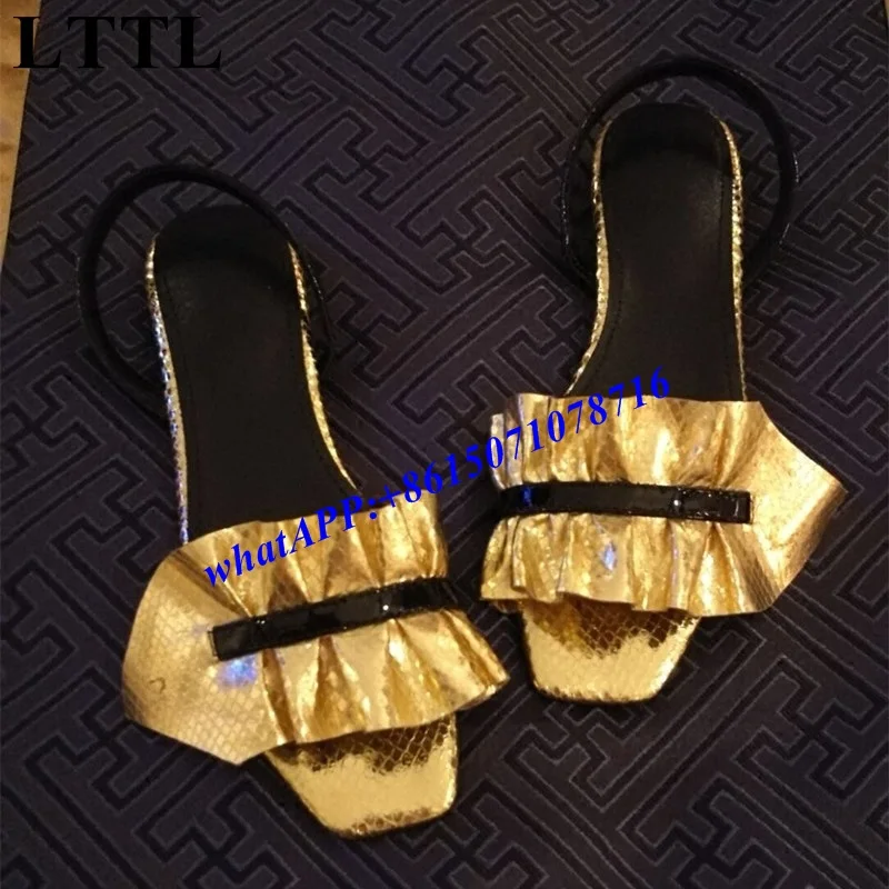 

Gorgeous Gold Silver Black Metallic Color Real Leather Women Sandals Flat Heel Fashion Design Shoes Summer Gladiator Sandal