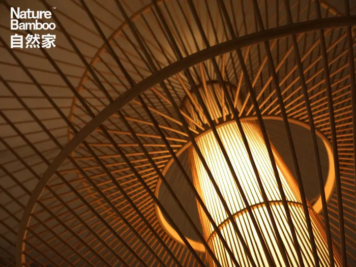 IKEA creaive simple style nature bamboo flying saucer pendant lamp to decorate restaurant/teahouse/living room/
