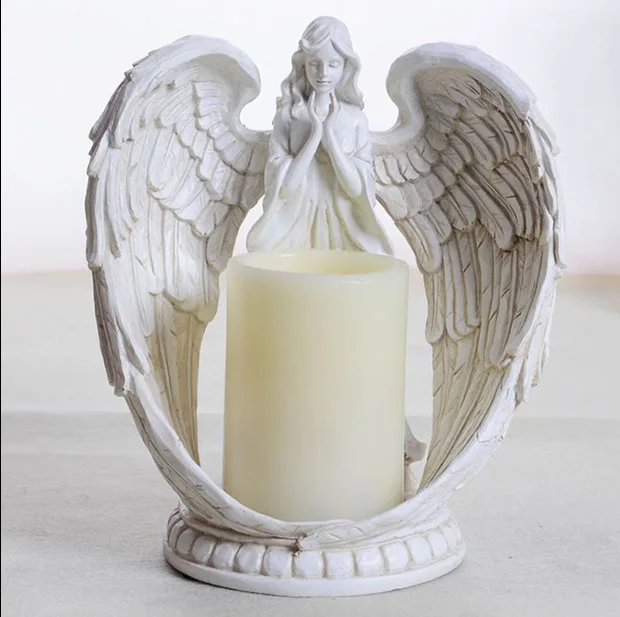 European Resin Angel Candle Holder Electronic The S European Resin Angel Candle Holder Electronic The S Prayer Candlestick Wedding Home Decoration Sconce In Holders From Garden On