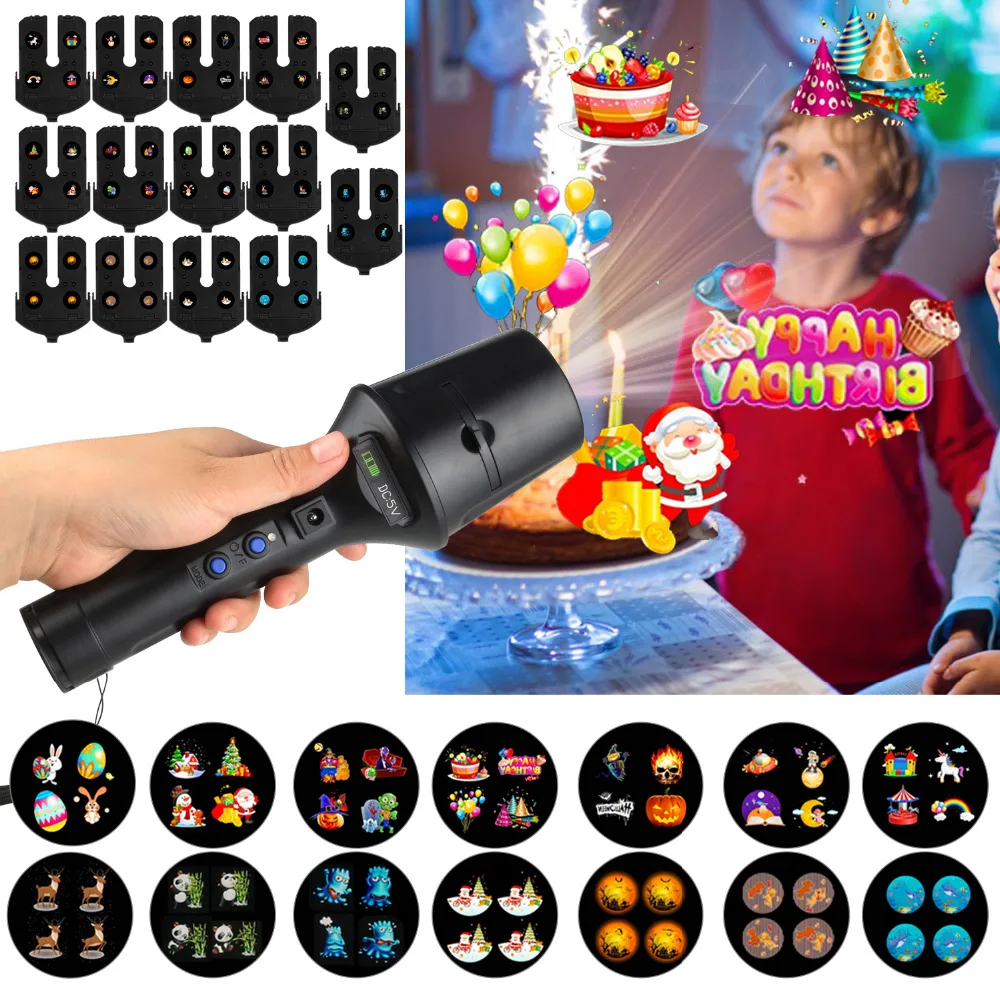 

14 Patterns LED Laser Projector 18650 BatteryRechargeable Flashlight Laser Projection for party/ktv Laser Projector