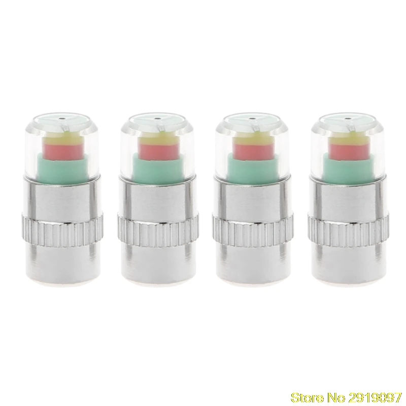 

4Pcs Car Auto Tire Pressure Monitor Gauge Indicator Alert Valve Cap Test Sensor Drop Shipping Support