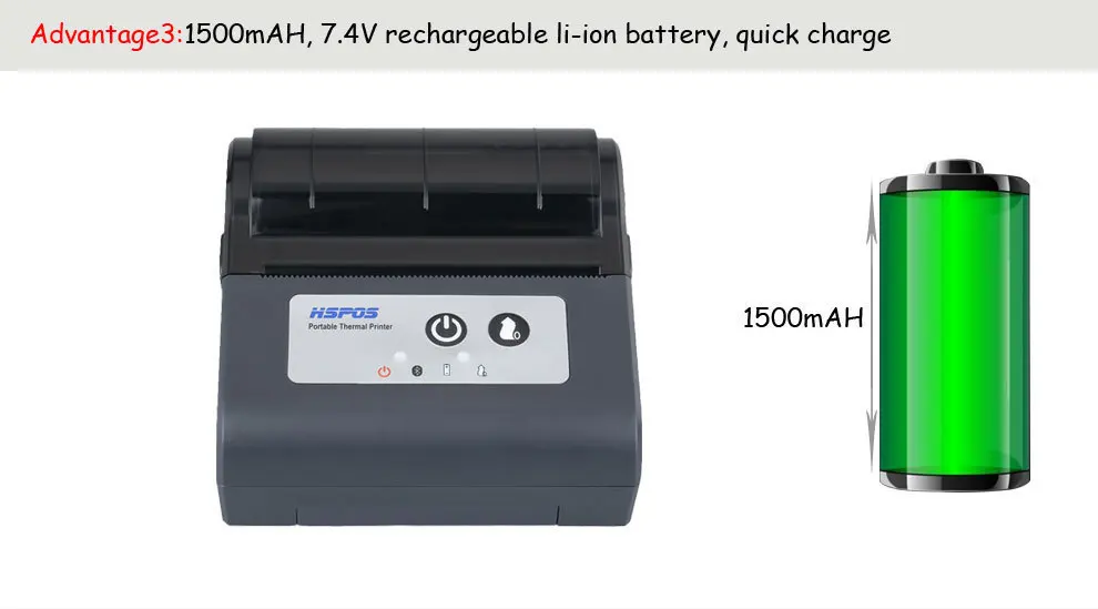Термопринтер 80 мм портативный Bluetooth ручной POS чековый принтер для мобильного бизнеса Билл печати impressora portátil