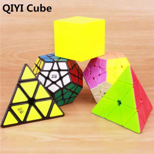 Qiyi megaminxeds magic speed qiyi cube stickerless pyramidcube professional puzzle mirror cube educational toys for children 2