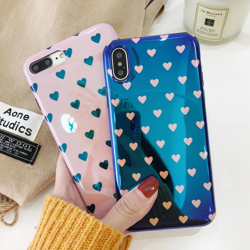 Electroplate Blue Light Soft Phone Cover for iPhone X 6 6S