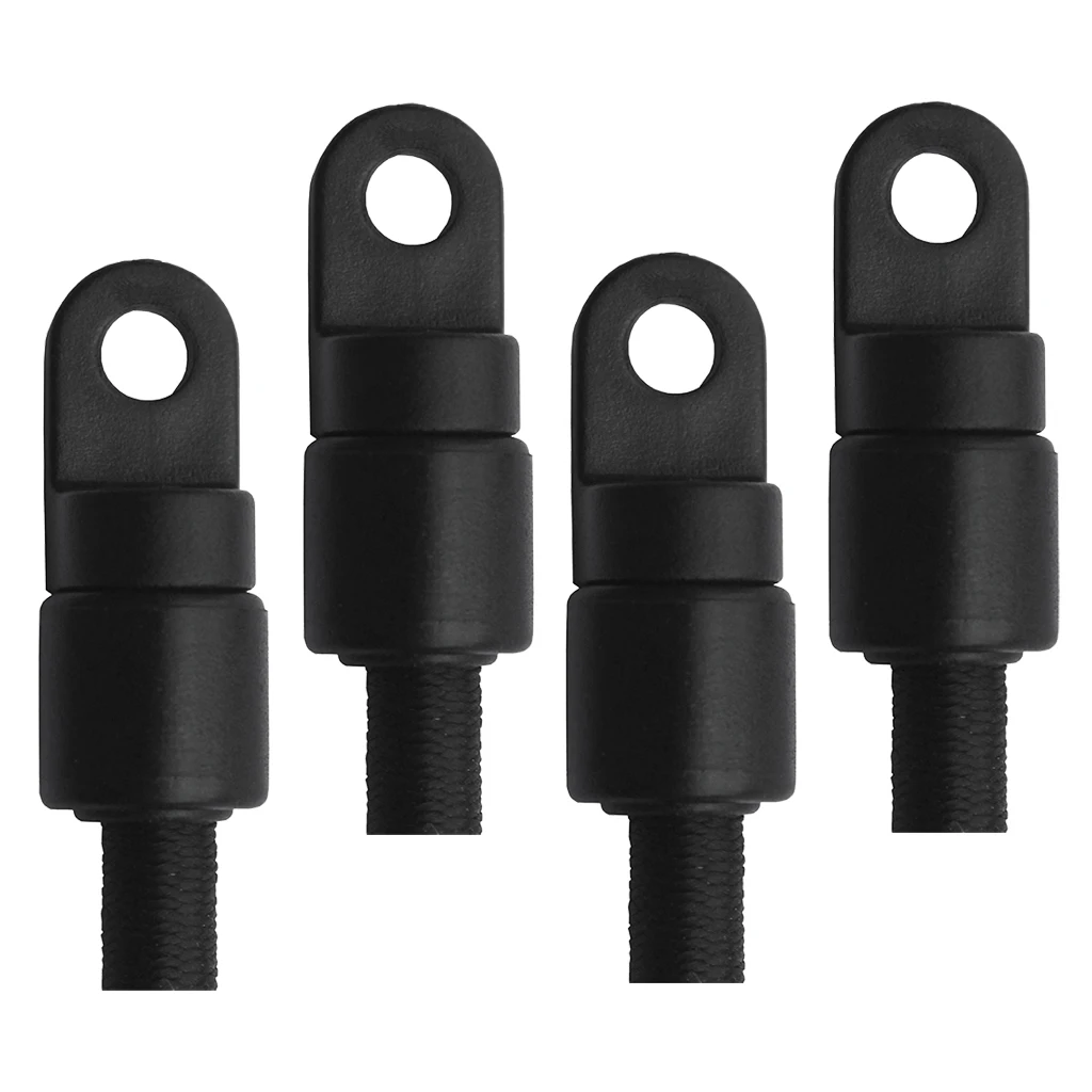 

4pcs DIY Black Nylon Rope End Stop for 1/4'' Kayak Elastic Bungee Rope Shock Cord Weather Resistance for Canoe Boat Accessories