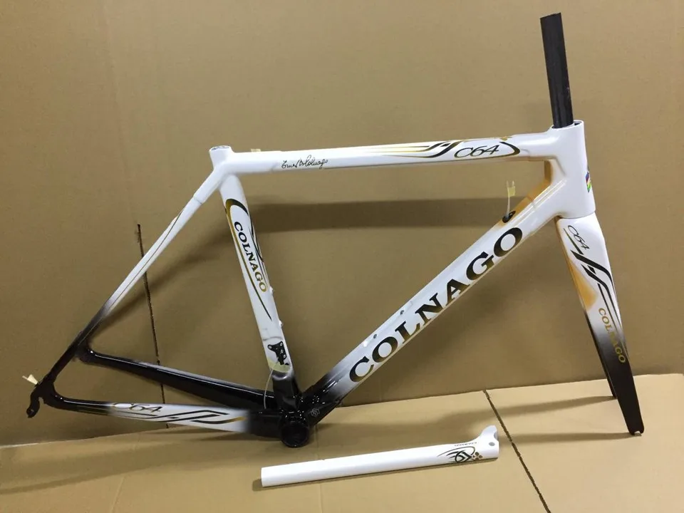 Colnago C64 художественный декор белый черный золотой глянцевый карбоновый дорожный