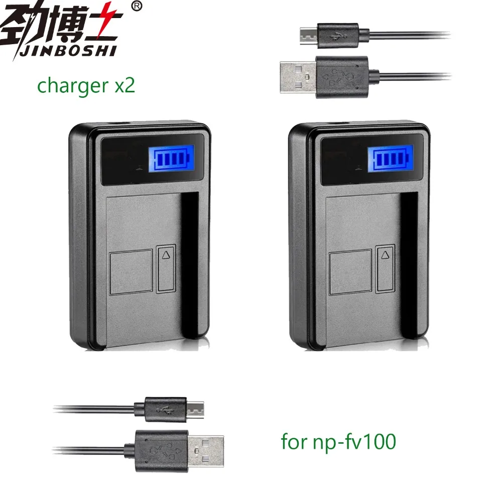 JINBOSHI FV FP FH Series USB Battery Charger x2 for Sony NP-FV50 FV70 FV100 FP50 FP70 FP90 NP-FH70 NP-FH50 NP-FH100 NP-FV120 | Электроника