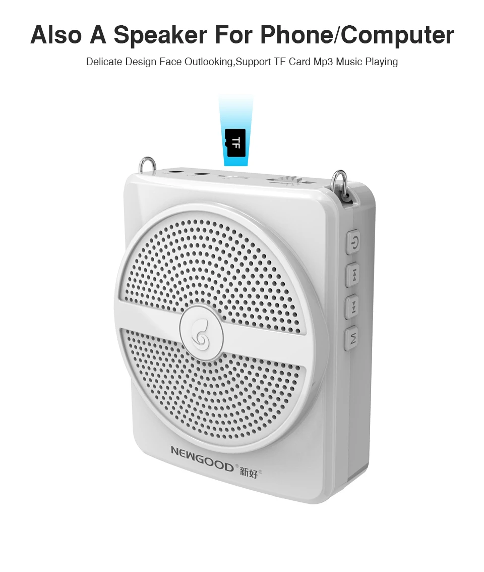 10W Mini Audio Speaker Portable Voice Amplifier Stereo Sound Microphone Loudspeaker tf card for teachers Tour Guide Speech (3)