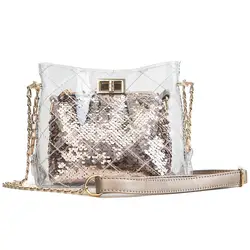 Kajie роскошные сумки прозрачный Для женщин сумки дизайнер 2 шт. ПВХ Пластик женская сумка блестки сумка женская вечерняя сумочка; BS010