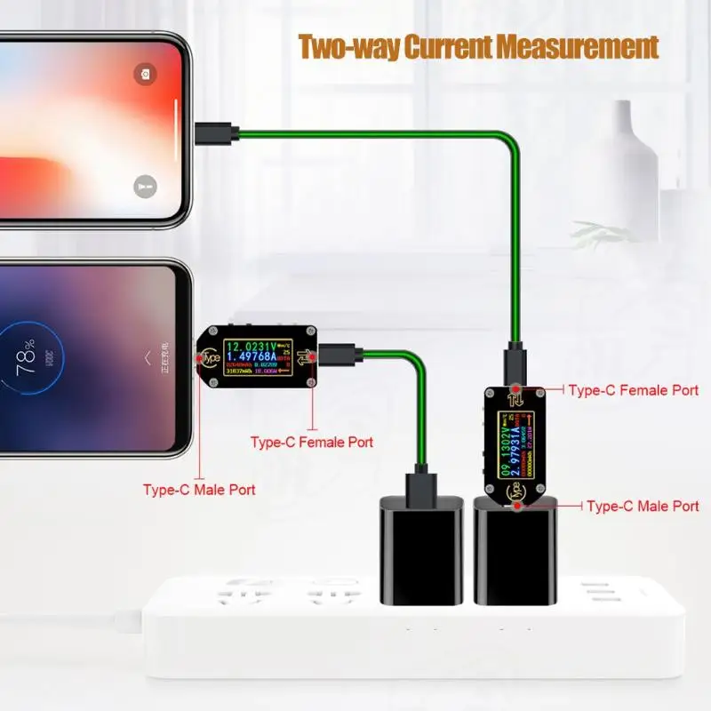 Тип-c PD триггер USB-C Вольтметр Амперметр Напряжение 2 способ измеритель тока мультиметр PD зарядное устройство батарея USB Тестер