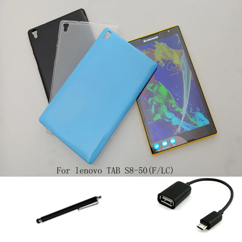 

Silicon protective Leather Case Protective Shell/Skin For lenovo TAB S8-50 S8-50F S8-50LC Tablet PC dormancy case 8''