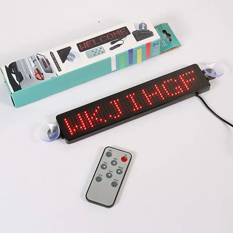 

Adeeing 23cm 12V LED Car Sign Remote Control Motorcycle English display Board Scrolling Message Signal Light