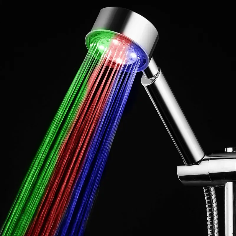 Насадка душа светодиодная лампа 7 цветов Контролируемая температурой видимая душевая головка высокого давления s держатель душевой головки для ванной комнаты