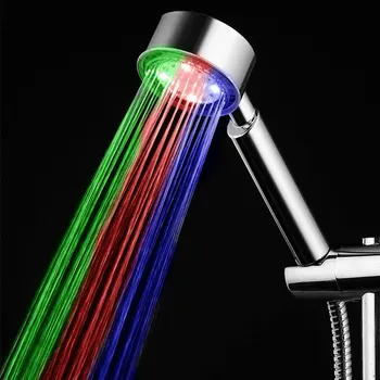 

Shower Head Led light 7 color Temperature controlled visible High pressure shower heads watering Shower head holder for bathroom