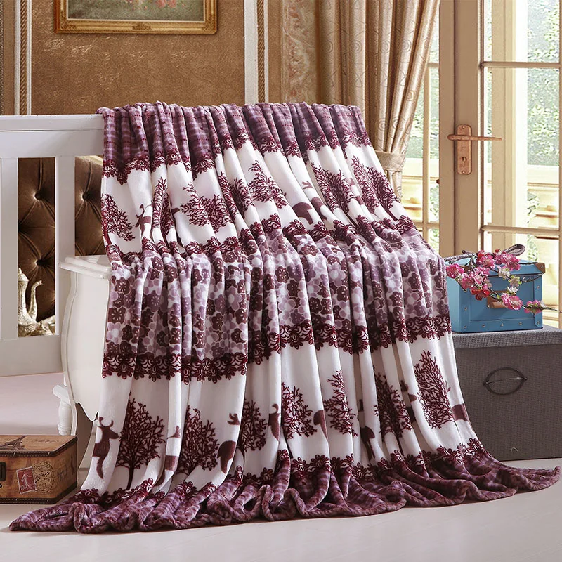 For Four Seasons Christmas Elk Coral Cashmere Blanket Sofa Chair