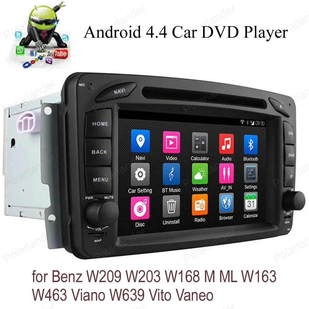 7 дюймовый Android4.4 радио wifi 3G BT GPS DAB TPMS автомобильный DVD для B/enz W209 W203 W168 M ML W163 W463 V/iano
