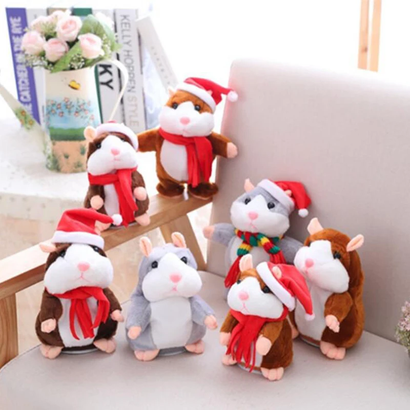 

15cm cute Talking Hamster Speak Talk mouse Sound Record Repeat Stuffed Plush Animal Hamster Educational Toy for Children Gift