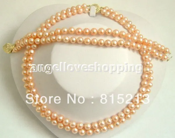 

ddh00406 2 strands 6-7mm pink retro freshwater pearl The Princess necklace bracelet set