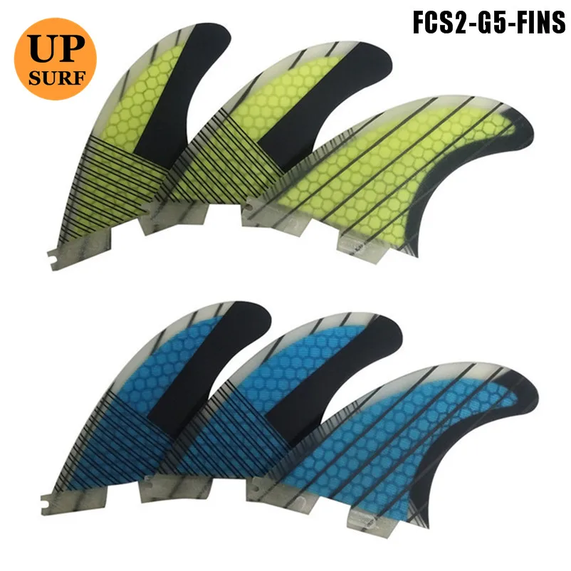 Набор плавников Tri fin FCS2 g5fin FCSII плавники для серфинга синий черный сотовый