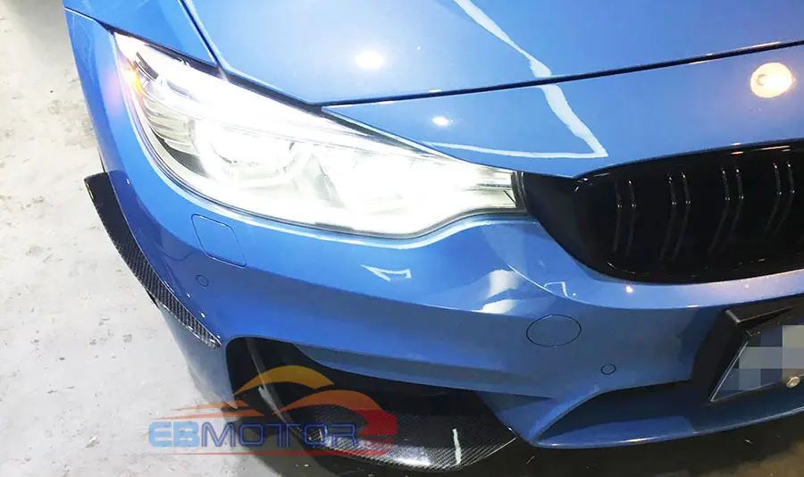 Real Carbon Fiber Front Lip Splitter air knife Splitter Fin Trims Fender 1pair For BMW F80 M3 F82 F83 M4 2014UP  B364