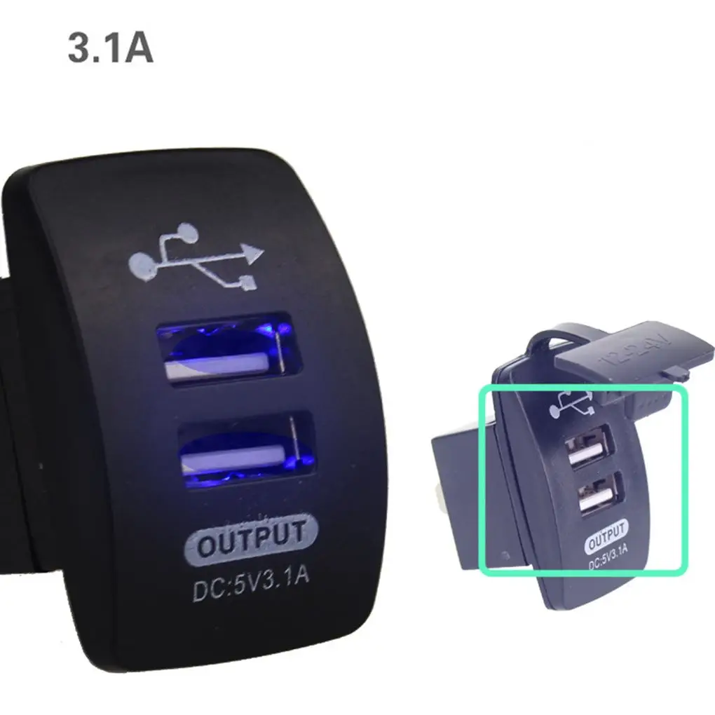 12-24V Dual USB Автомобильное зарядное устройство 5V 3.1A универсальное автомобильное зарядное устройство для мобильного телефона Замена для авто мотоцикла Электрический автомобиль Лодка