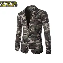 Zuoxiangru мужчины весна осень маленький Блейзер камуфляжная Серия Мужской однокнопочный костюм куртка Походное спортивное пальто