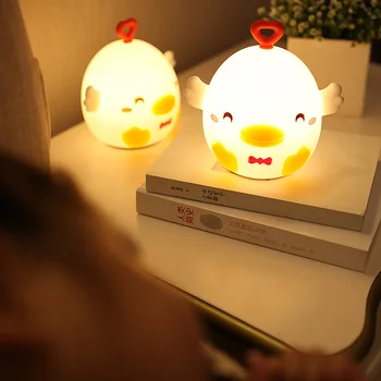 

Touch a novel and unique led atmosphere pat lamp creative colorful RGB discolored silica gel animal gift night lamp