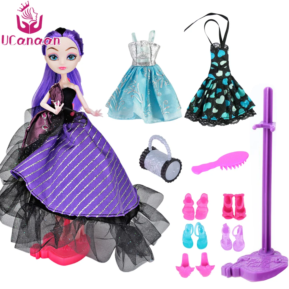 

UCanaan 30CM Ever After High Doll With 10 Gifts Girls Toys Joint Body Children DIY Dressup Dolls Accessories For Girls Dolls