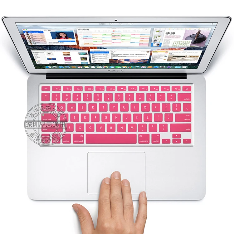 США Макет красочные силиконовые английский клавиатура кожи защита наклейка для 1" 15" 1" Mac MacBook Air pro Retina/IMAC G6 - Цвет: pink