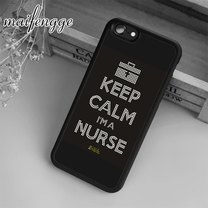 maifengge Keep Calm I'm a Nurse Case For iPhone 6 6S 7 8 Plus X 5 5S SE cover for Samsung S5 S6 S7 edge S8 shell | Мобильные