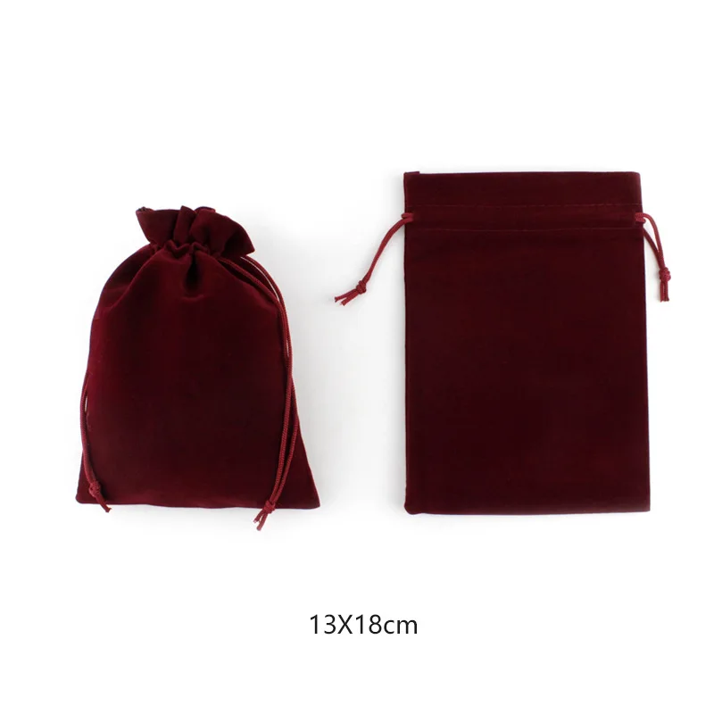 10 шт./лот, высокое качество, винтажная сумка для хранения красного вина, много размеров, шнурок, для свадьбы, рождественский подарок, сумки, бархатные сумки для ювелирных изделий - Цвет: 13x18cm 10pcs