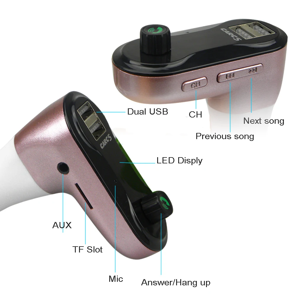 FM трансмиттер Aux модулятор Bluetooth автомобильный комплект громкой связи аудио mp3
