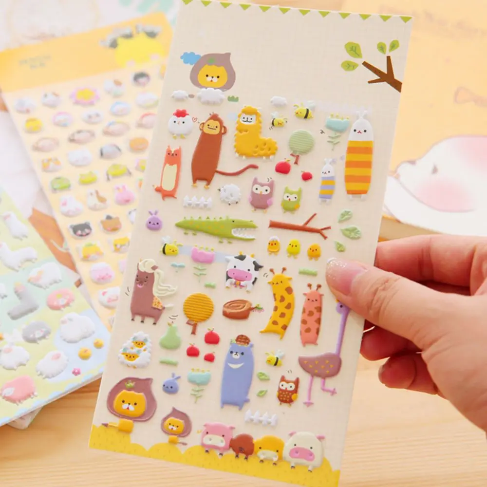 

Cute Zoo 3D Puffy Animals Cartoon Stickers Kid Scrapbook Diary Photo Album Decor