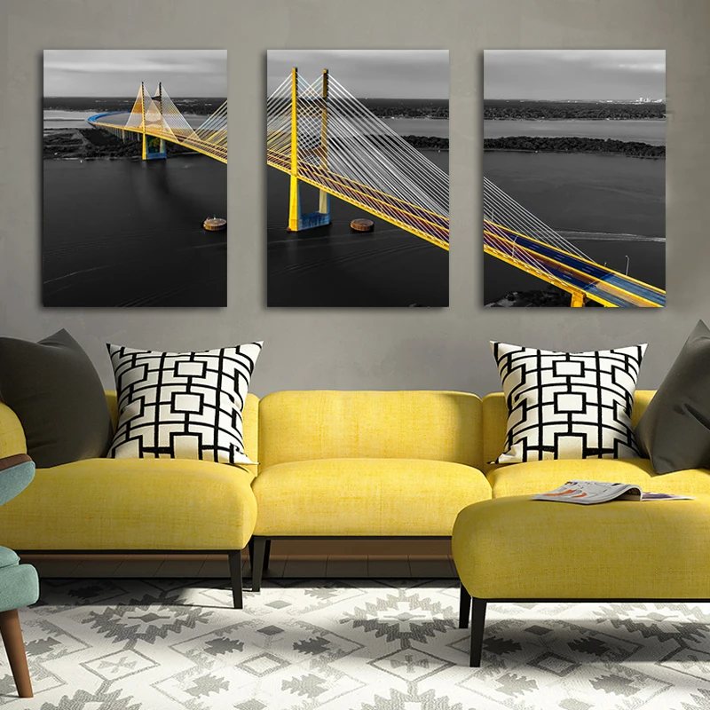 Bridge Nordic Poster Sea Modern Wall Art Canvas Painting Picture Posters And Prints Wall Pictures For Living Room Decor Unframed