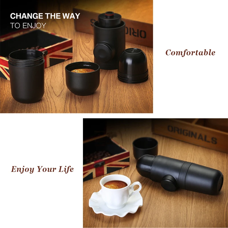 Mini Hand Pressing Coffee Machine Hand Held Coffee Maker Home Office Travel Portable Espresso Manually Handheld Coffee Machine