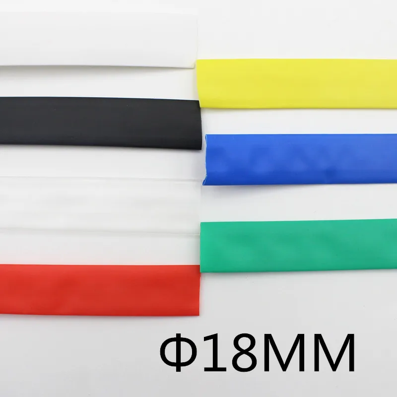 

(1Meter/lot) 18MM Inner Diameter Black Heat Shrinkable Tube Wrap sleeve / Heat Shrink Tubing Color : Black Red Blue Green Yellow