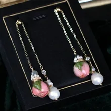 CSxjd Роскошные модные очаровательные ювелирные изделия гвоздики сушеные цветы натуральный жемчуг серьги аксессуары для женщин