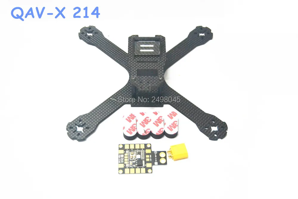 

Mini Drone QAV-X 214mm 3mm/4mm Carbon Fiber FPV Racing Frame w/ 5V 12V PDB For QAV-X CHARPU FPV Racing Quadcopter
