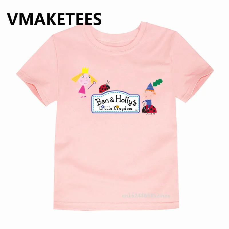 Children Cartoon Ben And Holly Kingdom Boys T shirt and Summer Short Sleeve Tops Casual Kids T-shirt,HKP5038D