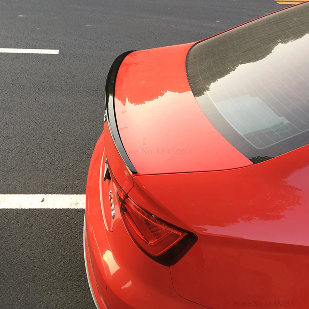 Автомобиль углеродного волокна задний спойлер для Audi A3 S3 седан хвост Багажник крыло губы черно-белые спойлер